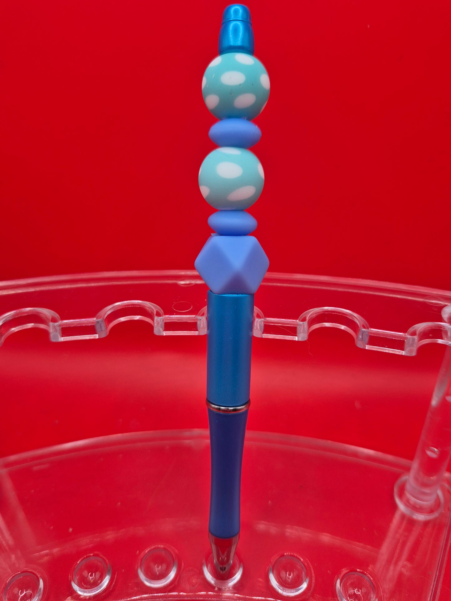 Blue with polka dot
